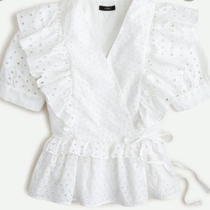 JCrew white, eyelet blouse